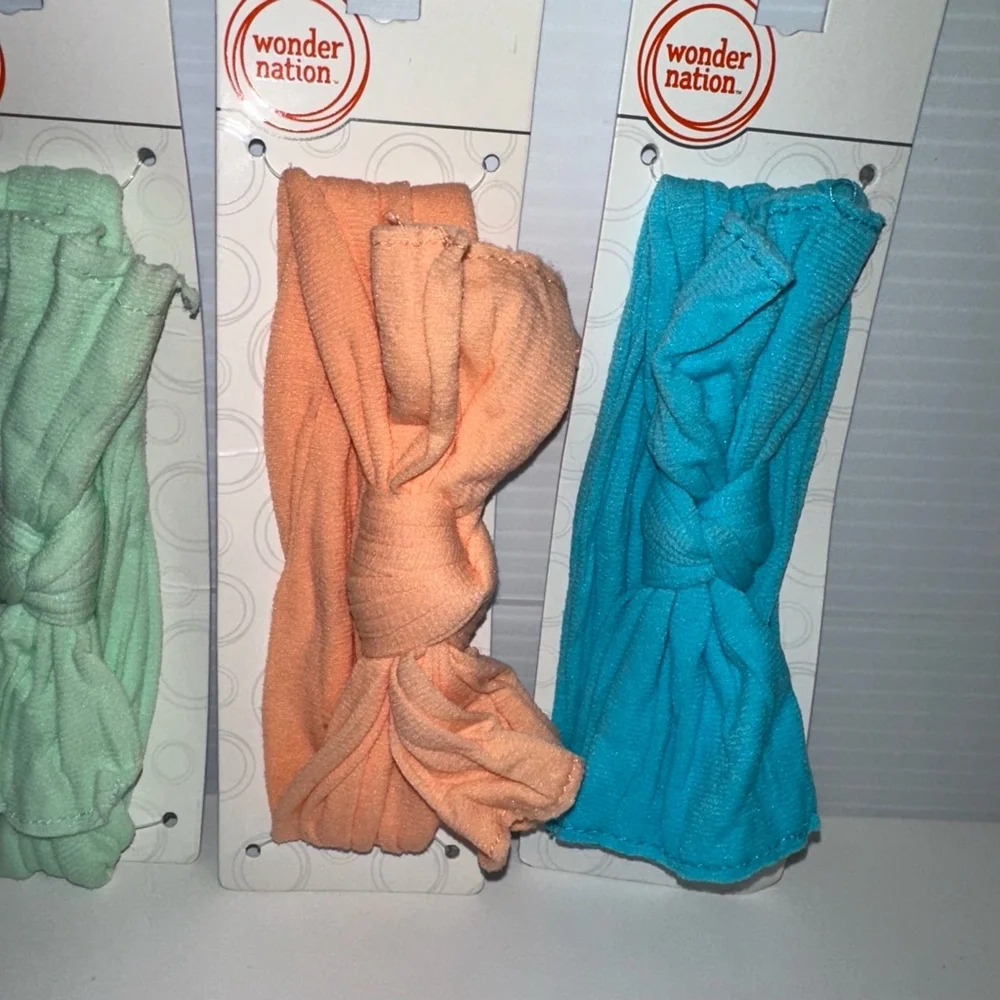 Lot of 4 Baby Girls Wonder Nation Headwrap One Size Multi-Color NEW NWT
